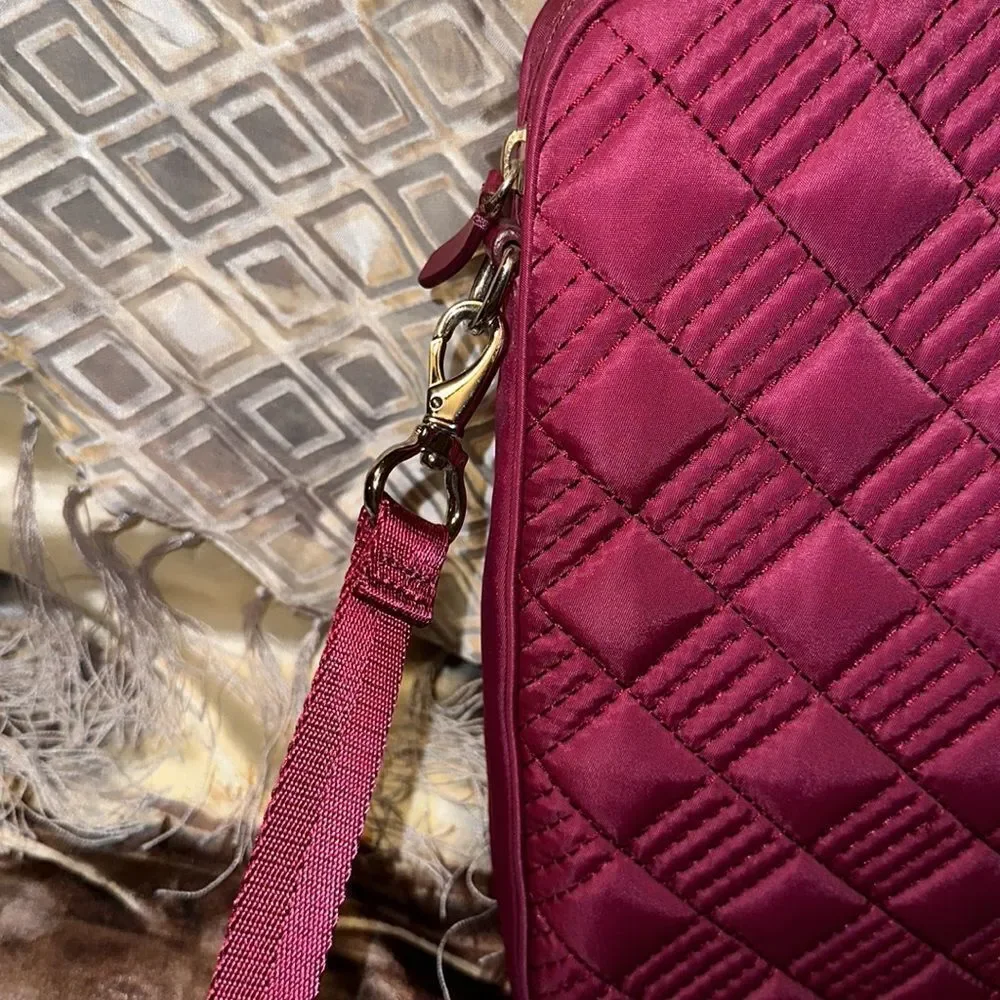 Cole Haan Fuchsia Quilted Padded Laptop Case Bag